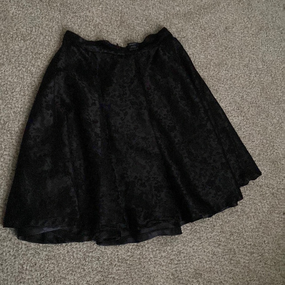 Play girl black mid length skirt with dragon details embroidered